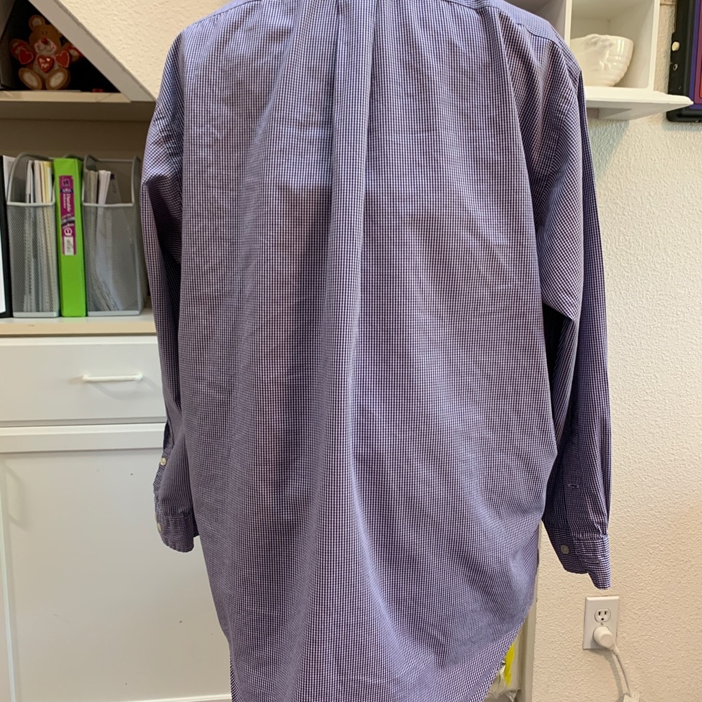Ralph Lauren button down shirt, long sleeve, blue white check, size 16 1/2 42/33